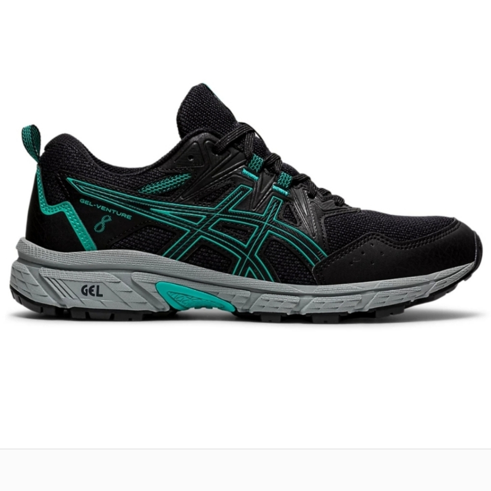Asics Gel-Venture 8 Black and Teal Sneakers